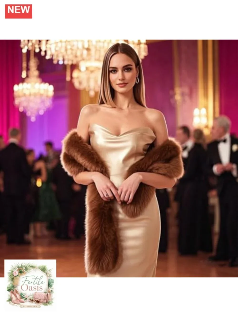 Faux Fur Collar Scarf Wrap Women Winter Warm Shawl Stole Shrug 63